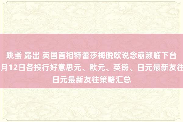 跳蛋 露出 英国首相特蕾莎梅脱欧说念崩濒临下台危境！12月12日各投行好意思元、欧元、英镑、日元最新友往策略汇总