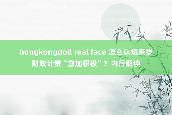 hongkongdoll real face 怎么认知来岁财政计策“愈加积极”？内行解读