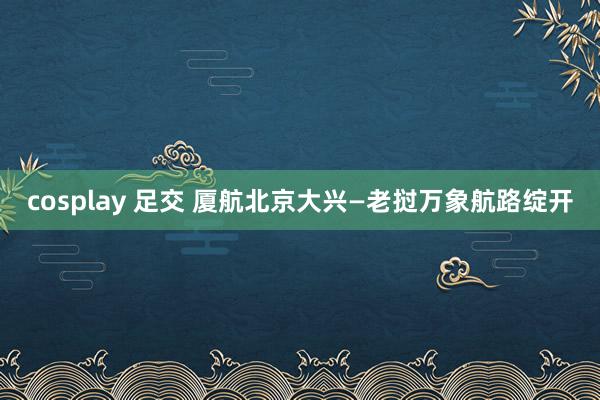 cosplay 足交 厦航北京大兴—老挝万象航路绽开