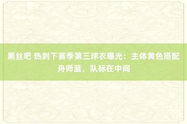 黑丝吧 热刺下赛季第三球衣曝光：主体黄色搭配舟师蓝，队标在中间