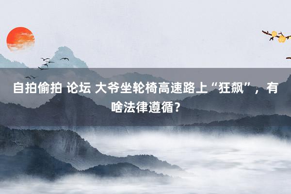 自拍偷拍 论坛 大爷坐轮椅高速路上“狂飙”，有啥法律遵循？