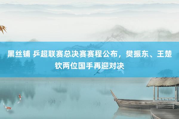 黑丝铺 乒超联赛总决赛赛程公布，樊振东、王楚钦两位国手再迎对决