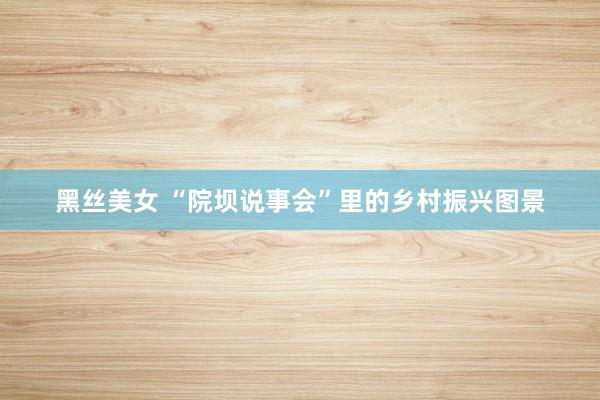 黑丝美女 “院坝说事会”里的乡村振兴图景