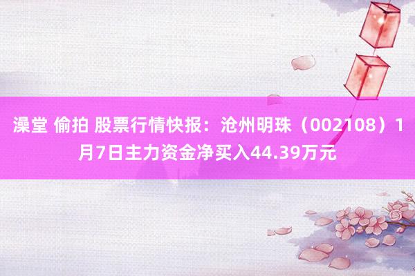 澡堂 偷拍 股票行情快报：沧州明珠（002108）1月7日主力资金净买入44.39万元