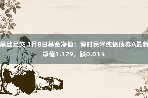 黑丝足交 1月8日基金净值：博时民泽纯债债券A最新净值1.129，跌0.03%