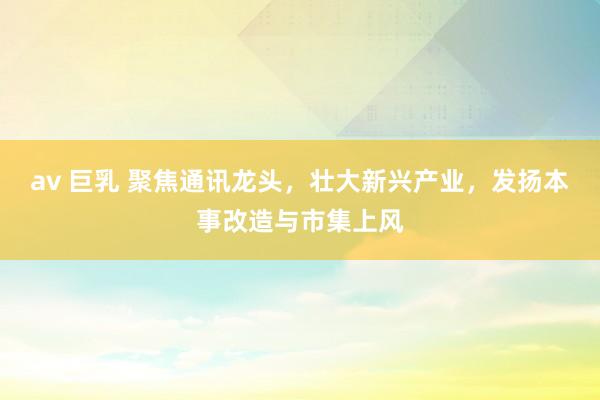 av 巨乳 聚焦通讯龙头，壮大新兴产业，发扬本事改造与市集上风