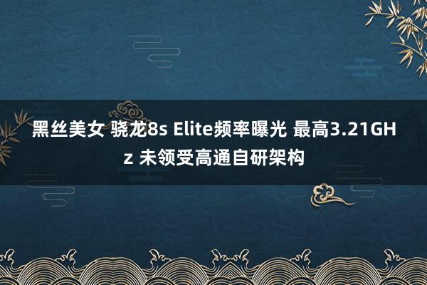 黑丝美女 骁龙8s Elite频率曝光 最高3.21GHz 未领受高通自研架构