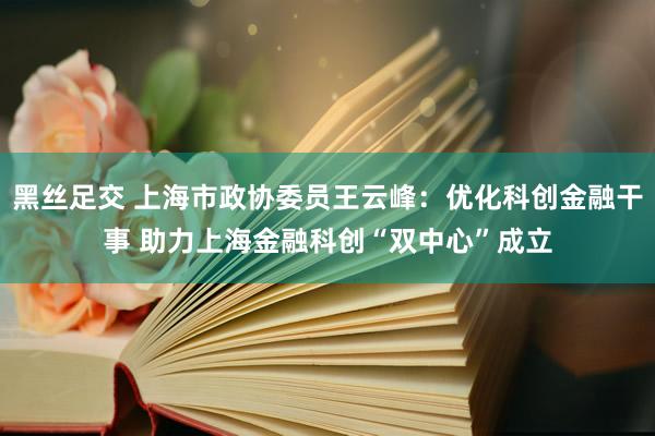 黑丝足交 上海市政协委员王云峰：优化科创金融干事 助力上海金融科创“双中心”成立