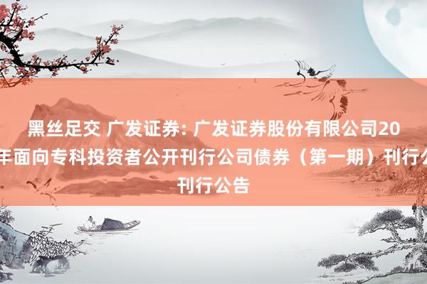 黑丝足交 广发证券: 广发证券股份有限公司2025年面向专科投资者公开刊行公司债券(第一期)刊行公告