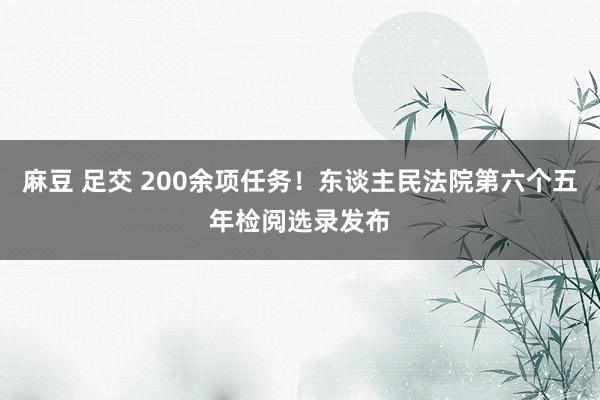 麻豆 足交 200余项任务！东谈主民法院第六个五年检阅选录发布