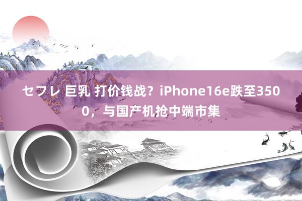 セフレ 巨乳 打价钱战？iPhone16e跌至3500，与国产机抢中端市集