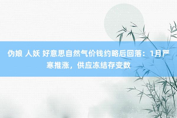 伪娘 人妖 好意思自然气价钱约略后回落：1月严寒推涨，供应冻结存变数