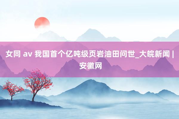 女同 av 我国首个亿吨级页岩油田问世_大皖新闻 | 安徽网