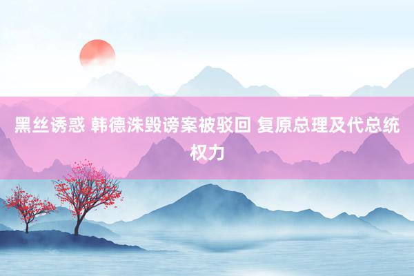 黑丝诱惑 韩德洙毁谤案被驳回 复原总理及代总统权力