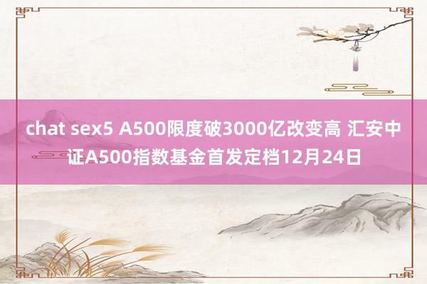 chat sex5 A500限度破3000亿改变高 汇安中证A500指数基金首发定档12月24日