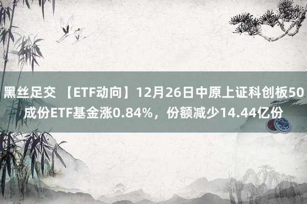 黑丝足交 【ETF动向】12月26日中原上证科创板50成份ETF基金涨0.84%，份额减少14.44亿份
