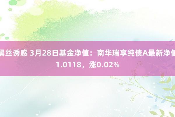 黑丝诱惑 3月28日基金净值：南华瑞享纯债A最新净值1.0118，涨0.02%