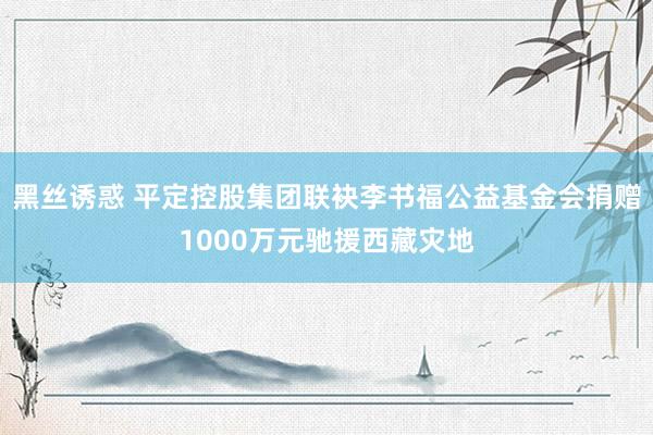 黑丝诱惑 平定控股集团联袂李书福公益基金会捐赠1000万元驰援西藏灾地