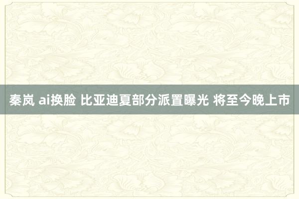 秦岚 ai换脸 比亚迪夏部分派置曝光 将至今晚上市