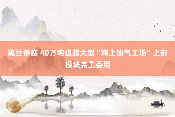 黑丝诱惑 40万吨级超大型“海上油气工场”上部模块完工委用