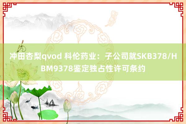 冲田杏梨qvod 科伦药业：子公司就SKB378/HBM9378鉴定独占性许可条约