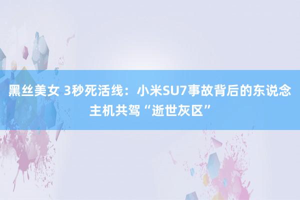 黑丝美女 3秒死活线：小米SU7事故背后的东说念主机共驾“逝世灰区”
