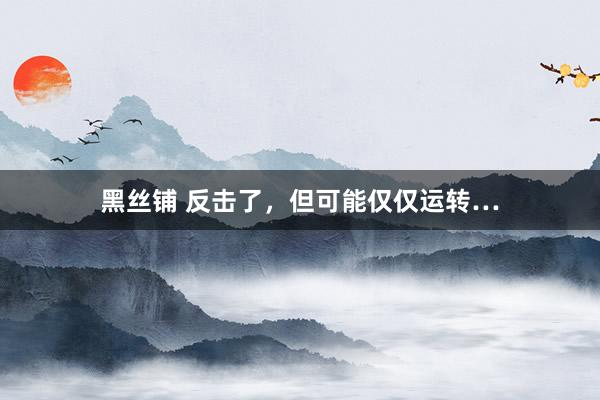 黑丝铺 反击了，但可能仅仅运转…