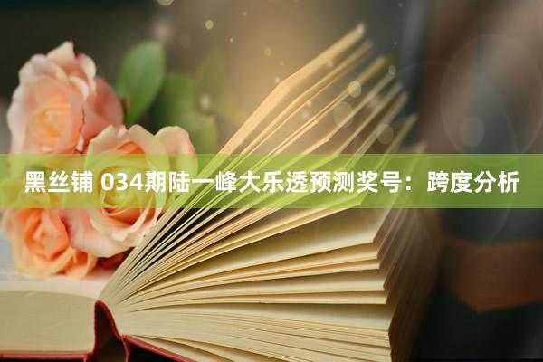 黑丝铺 034期陆一峰大乐透预测奖号：跨度分析