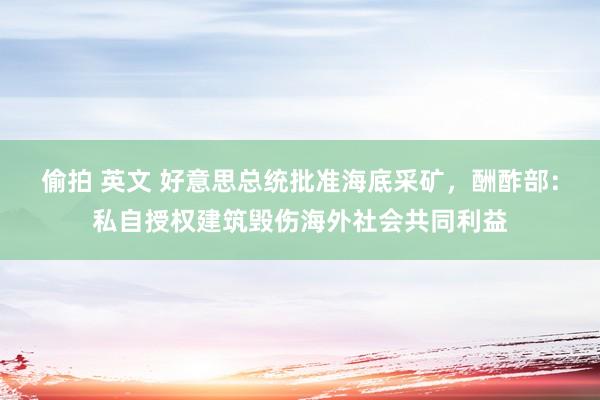 偷拍 英文 好意思总统批准海底采矿，酬酢部：私自授权建筑毁伤海外社会共同利益